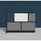 Luxor Workflow Modular Wall Room Divider System - Black Frame - 70" x 48" Add-On Wall with Whiteboard MW-7048-XWCGB - alternate 4